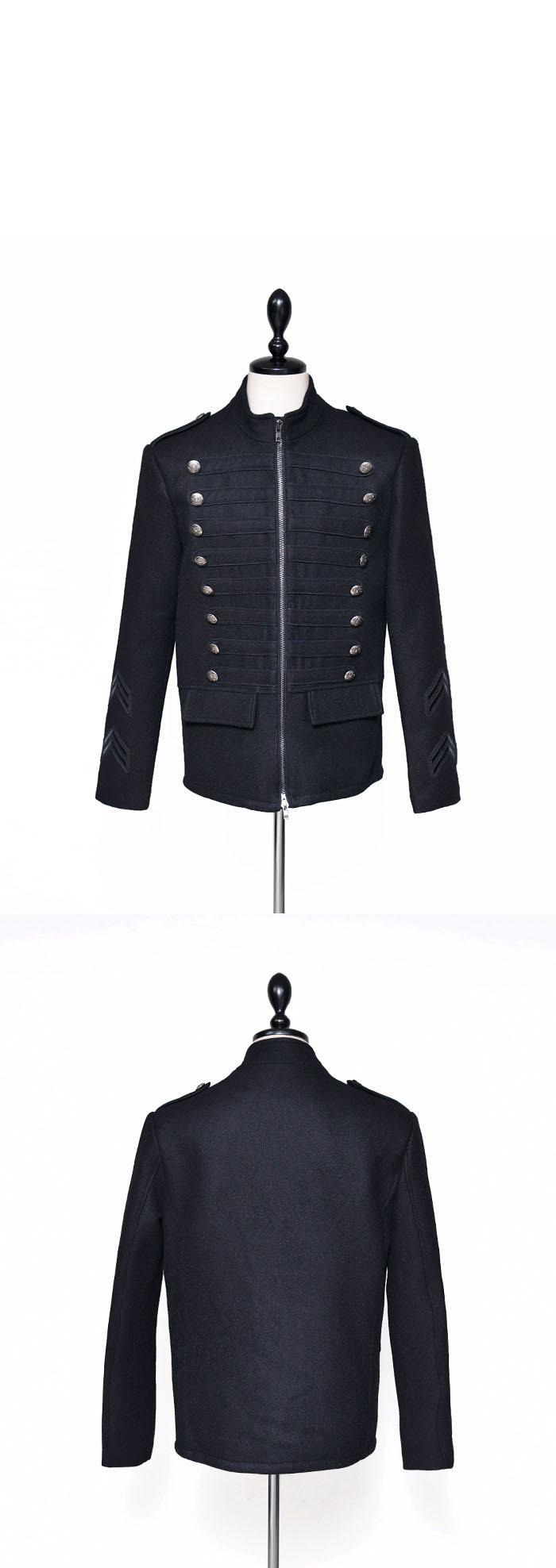 Outerwear Jackets Silver Napoleon Wool Zip UpJacket 279